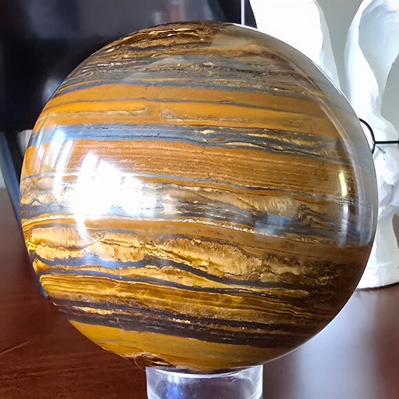 Large Iron Tiger’s Eye Sphere – Strength • Protection • Grounded Confidence - Picture 7 of 9